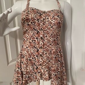 Free People Floral Button-Down Women's Top Sx SM